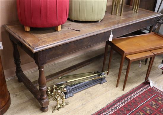 A rectangular French oak farmhouse table Length 200cm
